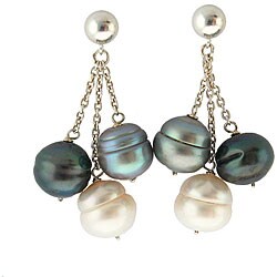 Sterling Silver Freshwater Screw Pearl Earrings (10-11 mm)