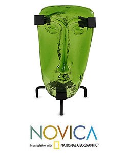 Glass 'Lime Green' Medium-sized Mask (Mexico)