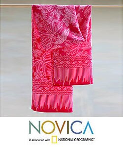 Batik 'Fern Fantasy' Shawl (Indonesia)
