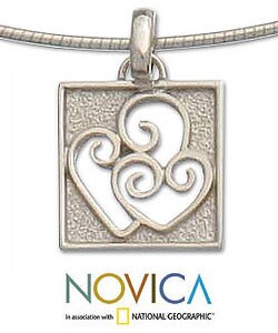Sterling Silver 'Hearts in a Box' Choker (Indonesia)