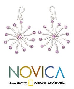 Amethyst 'Violet Stars' Earrings (India)