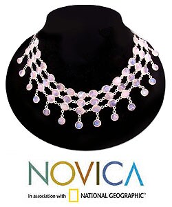Silver and Moonstone 'Ice' Necklace (India)