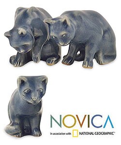 Celadon Ceramic 'What's That' Statuettes Set (Thailand)