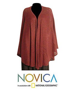 Alpaca Wool 'Hot Cherry' Wrap (Peru)