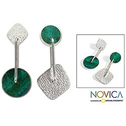 Chrysocolla 'Opposites Attract' Earrings (Peru)