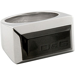 Dolce & Gabbana Men's Silvertone Logo Ring