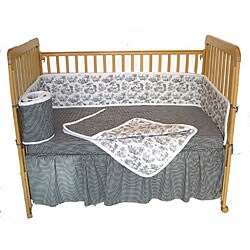 Tadpoles Black Toile 4-piece Crib Bedding Set