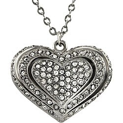 Zinc Alloy Rhinestone Triple Heart Necklace