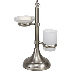 Countertop Glass Tumbler and Soap Dish Holder
