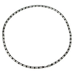 Stainless Steel and Rubber Tube Chain Necklace