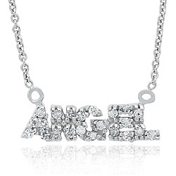 Sterling Silver Cubic Zirconia Angel Necklace
