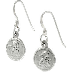 Sterling Silver Cherub Angel Earrings