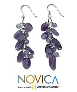 Amethyst 'Violet Clouds' Earrings (Thailand)