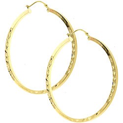 14K Yellow Gold Diamond cut earrings