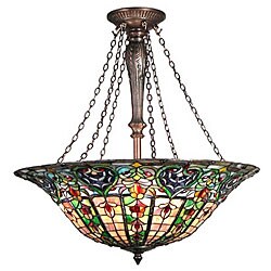 Victorian Tiffany-style Bronze Finish Hanging Lamp