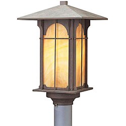 Old Brick Outdoor Lantern with Amber Glass