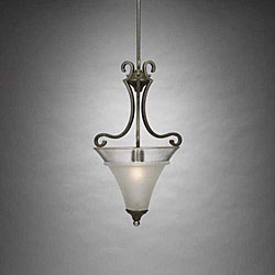 Tuscan Gold Single-light Etched Glass Pendant
