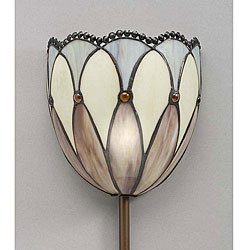 Bronze Pin-up Plug-in Lamp with Tiffany-style Shade