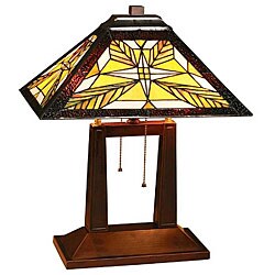 Tiffany-style Mission Bronze Finish Table Lamp