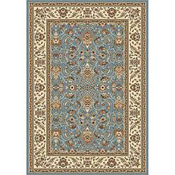 Machine-made Golestan Grey/ Blue Wool Rug (7'10 x 10'10).