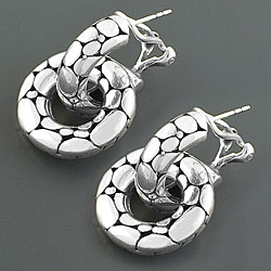 Sterling Silver Double Hoop Earrings (Thailand)