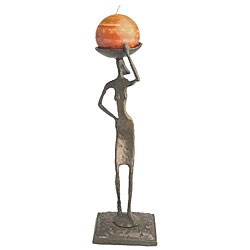 Cast Bronze Figure Candleholder