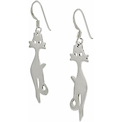 Sterling Silver Cat Earrings