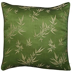 Chinese Bamboo Leaves Silky Green Cushion Cover