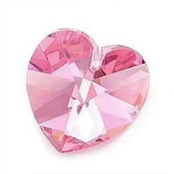 Austrian Crystal #6202 18-mm Rose AB Heart Pendant