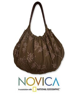 'Chocolate Flowers' Shoulder Bag (Indonesia)