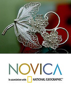 Sterling Silver 'Azalea Bouquet' Brooch (Indonesia)