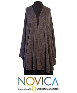 Alpaca Wool 'Brown Tweed' Wrap (Peru)