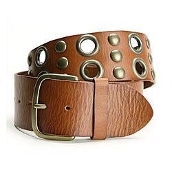 Linea Pelle Grommet Contour with Studs Women's Belt