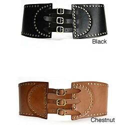 Linea Pelle Women's Studded Buckle Corset Belt