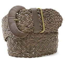 Linea Pelle Women's Wrapped Buckle Wide Braided Belt