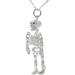 Sterling Silver Movable Skeleton Necklace