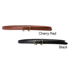 Linea Pelle Women's Skinny Perforated Belt