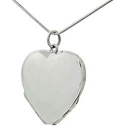 Sterling Silver 4-way Smooth Heart Locket Necklace