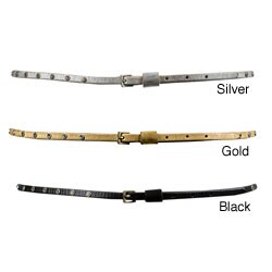 Linea Pelle Women's Metallic Rhinestone Belt