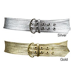 Linea Pelle Women's Metallic Stitched Jean Belt