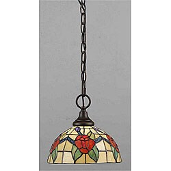 Tiffany-style Bronze Finish Mini Pendent
