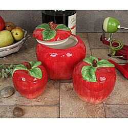 Loren Products 3-piece Apple Canister Set