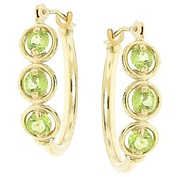10k Yellow Gold Peridot Earrings