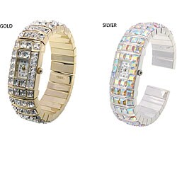 Geneva Women's Platinum CZ Fashion Bangle Watch
