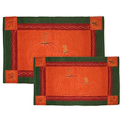 Pumpkin Duo 2-piece Cotton Jacquard Rug Set