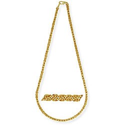 14k Gold Overlay 18-inch Mini Byzantine Chain