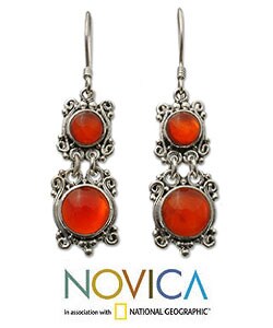 Carnelian 'Radiant Queen' Earrings (Indonesia)