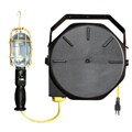 Dual Industrial Cage Incandescent Trouble Light on Reel with 50-foot Cord