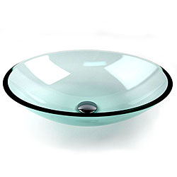Fontaine Clear Oval Glass Vessel Bathroom Sink