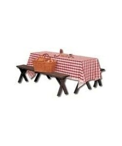 Red Gingham 40-in x 300-inch Roll Plastic Table Cover